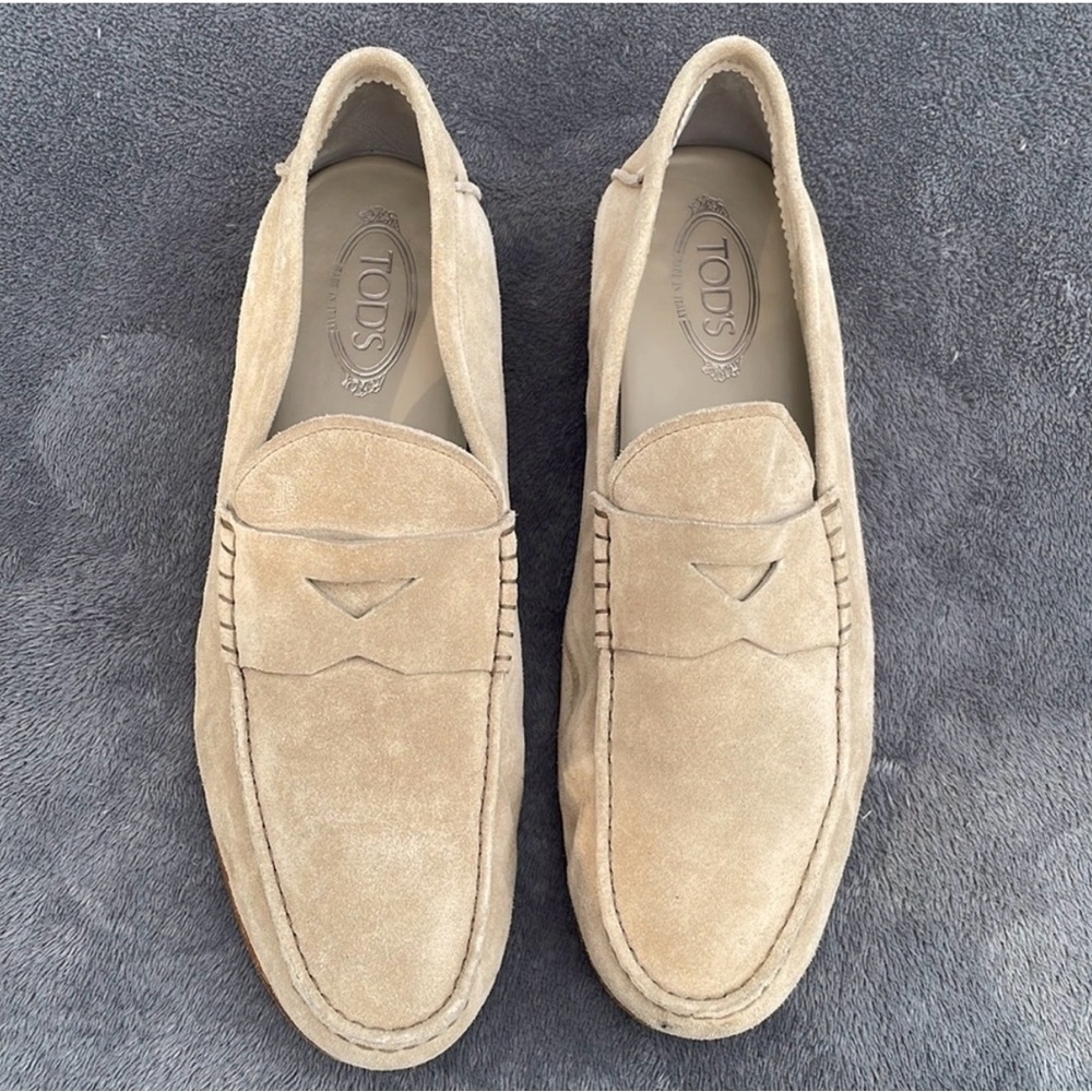 Tod's Beige Suede Men's Loafers